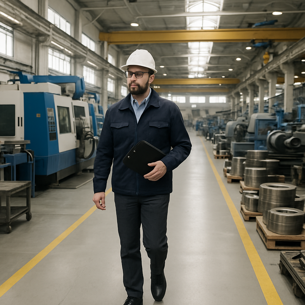 Auditor luft durch Produktionshalle-1